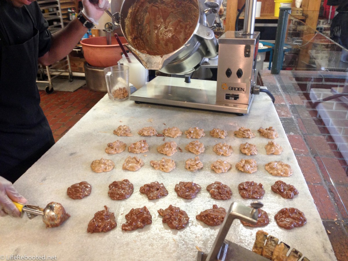 The making of the pralines.