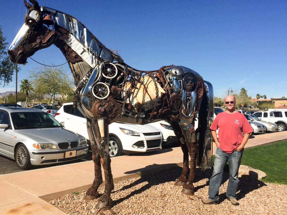 This impressive 5,000 lb. horse in Fountain Hills is made of scraps from a junk yard.