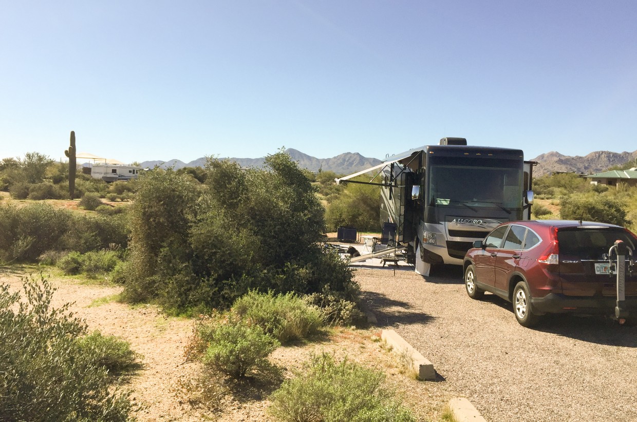 Our campsite at McDowell Mountain Park.