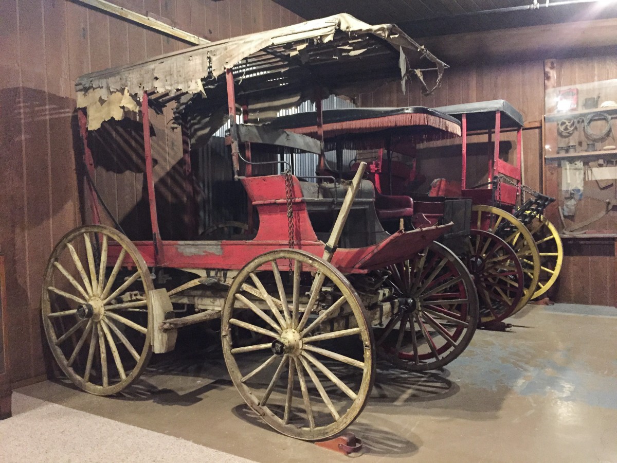 Old carriages at the Mendocino County Museum