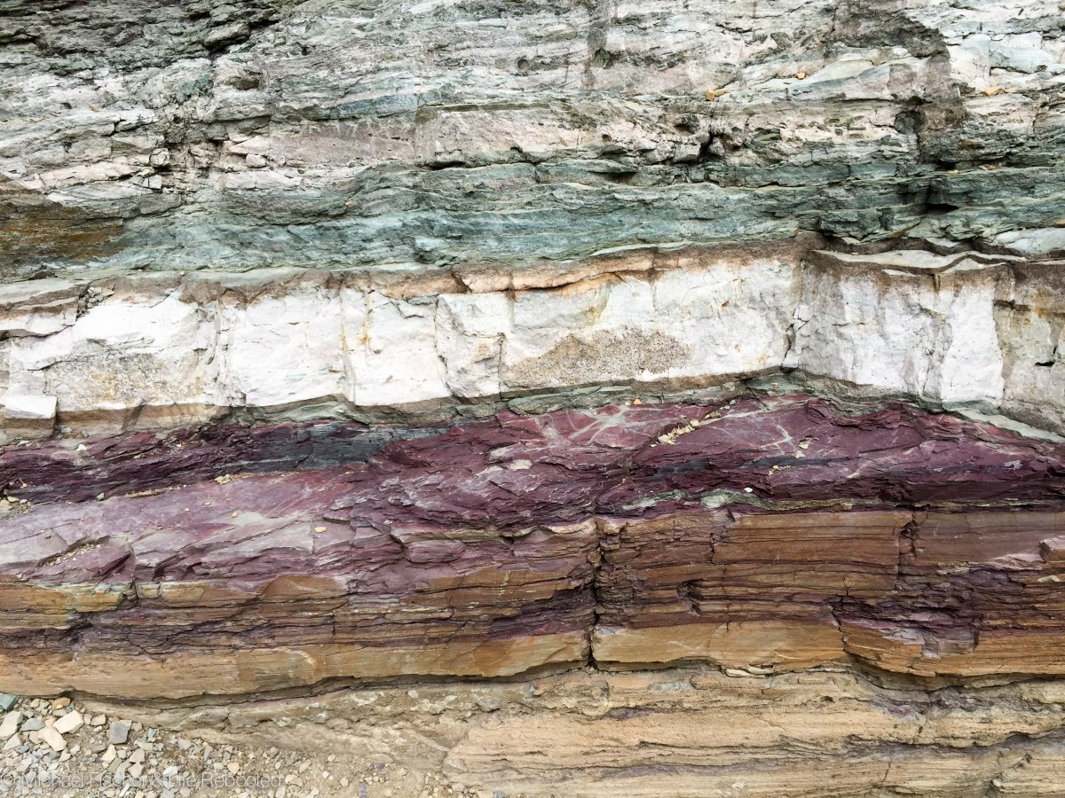 Layers of rock along one of our hikes.