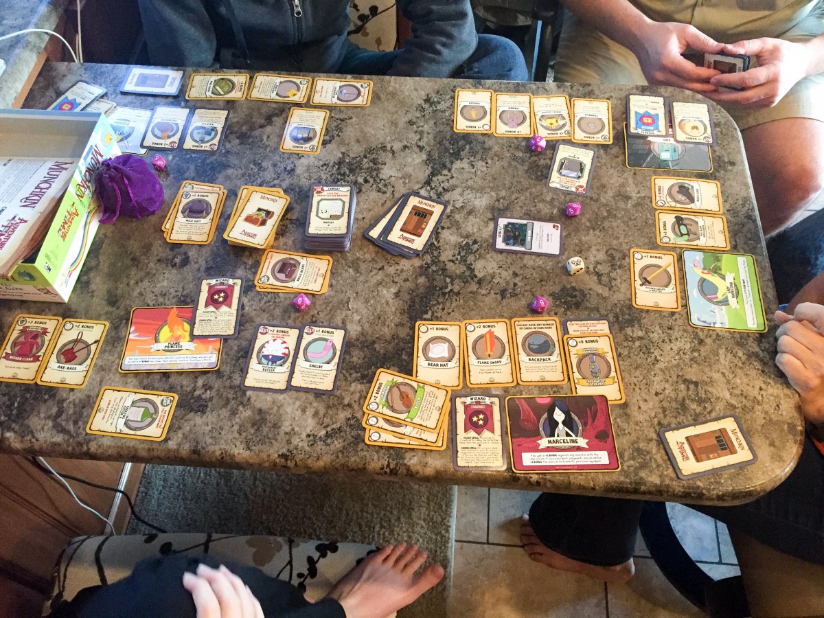 A friendly game of Munchkin with friends.