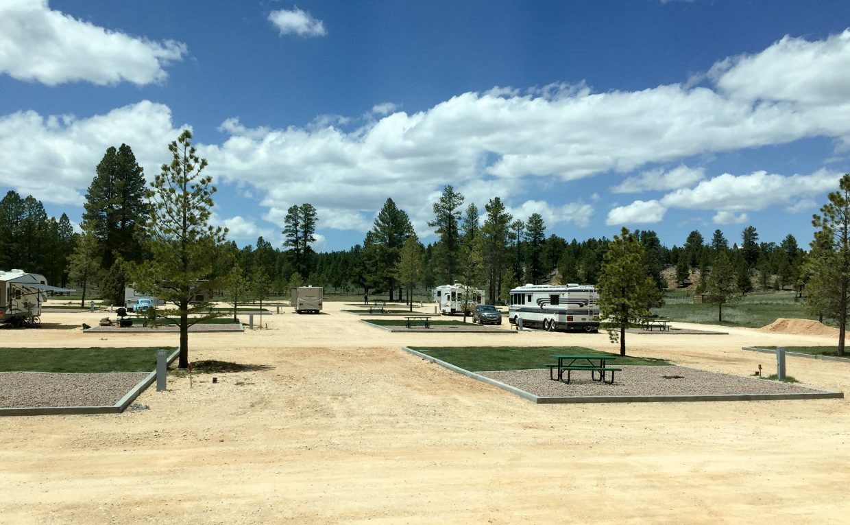 The huge sites at Ruby's Inn RV Campground.